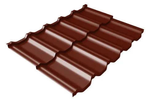 Металлочерепица модульная Квинта Uno Grand Line c 3D резом 0,45 PE RAL 3005 красное вино купить в Россоши
