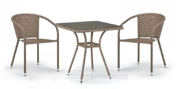 Комплект плетеной мебели AFINA из иск. ротанга T282BNT/Y137C-W56 Light Brown 2Pcs купить в Россоши