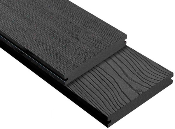 Террасная доска ДПК Outdoor 3D полнотелая STORM/OCEAN BLACK черная купить в Россоши