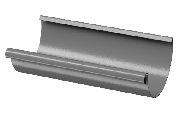 Желоб полукруглый D125 3 м Döcke STAL PREMIUM Графит, (RAL 7024) купить в Россоши