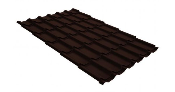 Металлочерепица классик GL 0,5 GreenCoat Pural Matt RR 887 шоколадно-коричневый (RAL 8017 шоколад) купить в Россоши