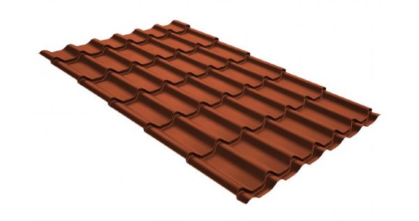 Металлочерепица классик GL 0,5 GreenCoat Pural RR 750 кирпично-красный (RAL 8004 терракота) купить в Россоши