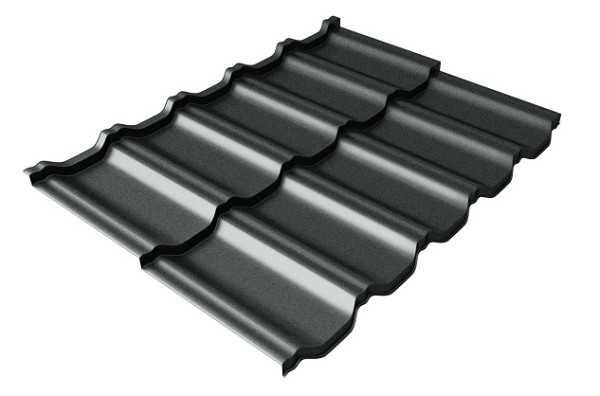 Металлочерепица модульная Квинта Uno Grand Line c 3D резом 0,5 Satin RAL 7016 антрацитово-серый купить в Россоши