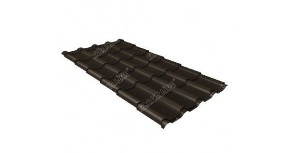 Металлочерепица камея GL 0,5 GreenCoat Pural RR 32 темно-коричневый (RAL 8019 серо-коричневый) купить в Россоши