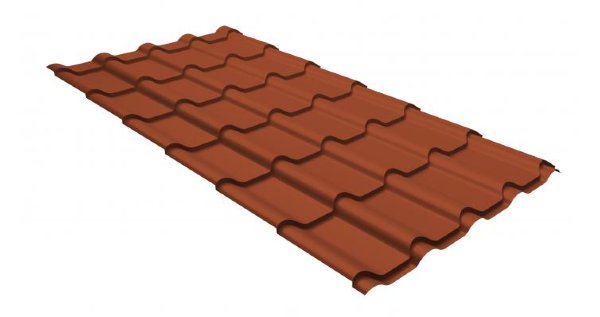 Металлочерепица камея GL 0,5 GreenCoat Pural RR 750 кирпично-красный (RAL 8004 терракота) купить в Россоши