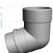 Колено 72˚ Docke Lux ПВХ Пломбир купить в Россоши
