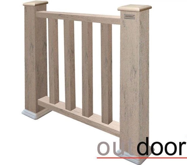 Ограждение из ДПК Outdoor Классик 3D STORM серый микс купить в Россоши