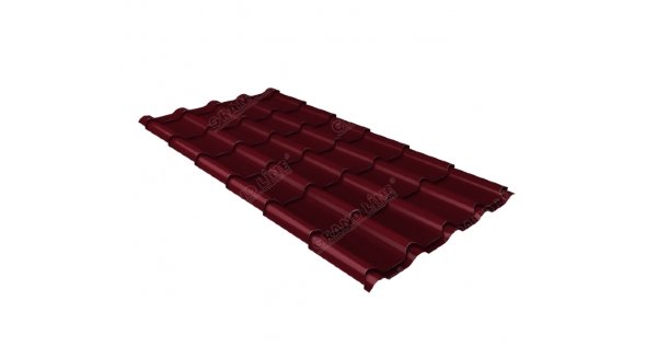 Металлочерепица камея 0,5 Satin RAL 3005 красное вино купить в Россоши