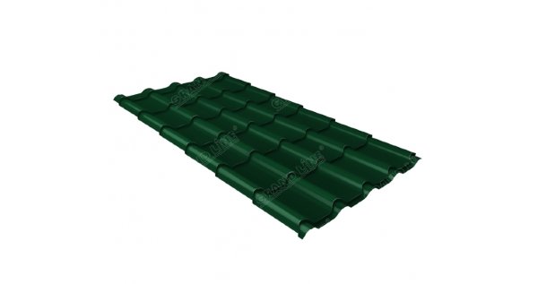 Металлочерепица камея 0,5 Satin RAL 6005 зеленый мох купить в Россоши