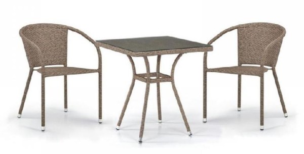 Комплект плетеной мебели AFINA из иск. ротанга T282BNT/Y137C-W56 Light Brown 2Pcs купить в Россоши