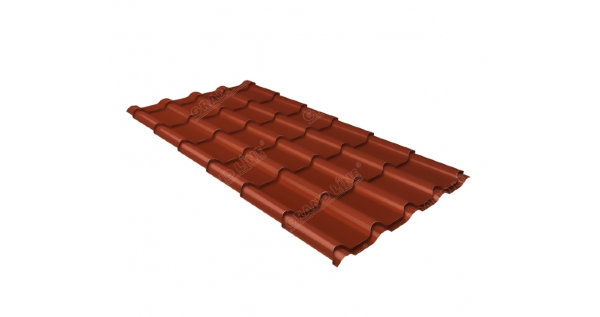 Металлочерепица камея 0,5 Satin RAL 8004 терракота купить в Россоши