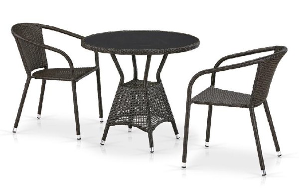 Комплект плетеной мебели AFINA из иск. ротанга T707ANS/Y137C-W53 Brown 2Pcs купить в Россоши