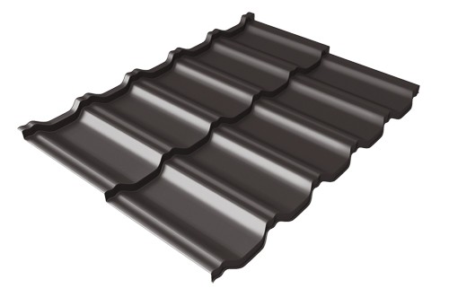 Металлочерепица модульная Квинта Uno Grand Line c 3D резом 0,5 Satin Мatt RR 32 темно-коричневый купить в Россоши