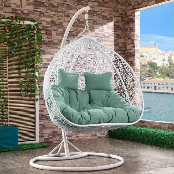 Кресло Подвесное из искусственного ротанга AFM-109A White/Green купить в Россоши