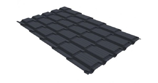 Металлочерепица GL квадро профи 0,5 GreenCoat Pural RR 23 темно-серый (RAL 7024) мокрый асфальт купить в Россоши