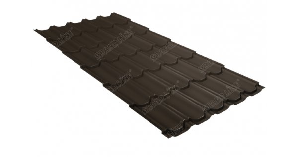 Металлочерепица квинта плюс 0,5 GreenCoat Pural Matt RR 32 темно-коричневый (RAL 8019 серо-коричневый) купить в Россоши