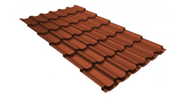 Металлочерепица квинта плюс 0,5 GreenCoat Pural RR 750 кирпично-красный (RAL 8004 терракота) купить в Россоши